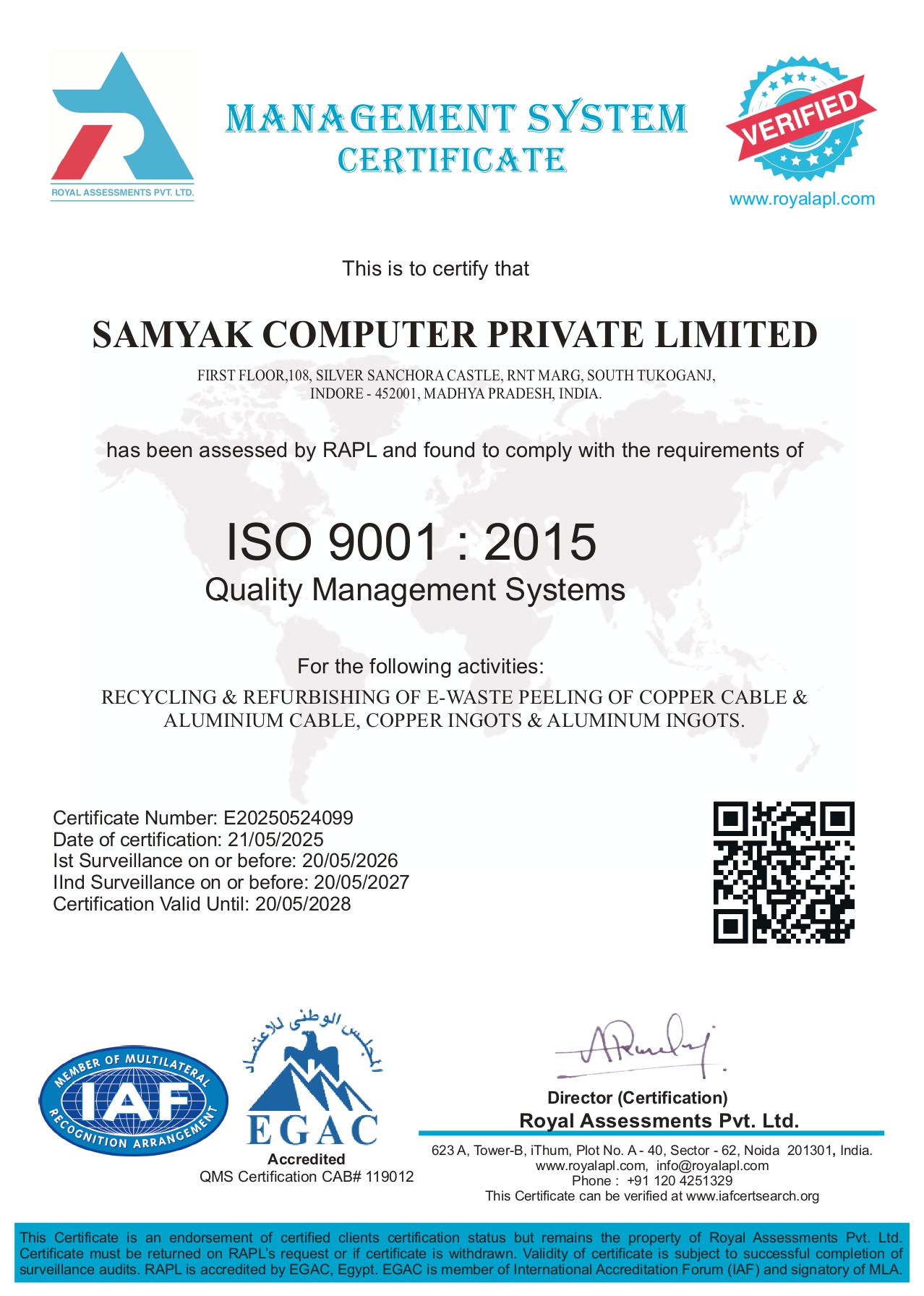 SCPL ISO 9001 QMS