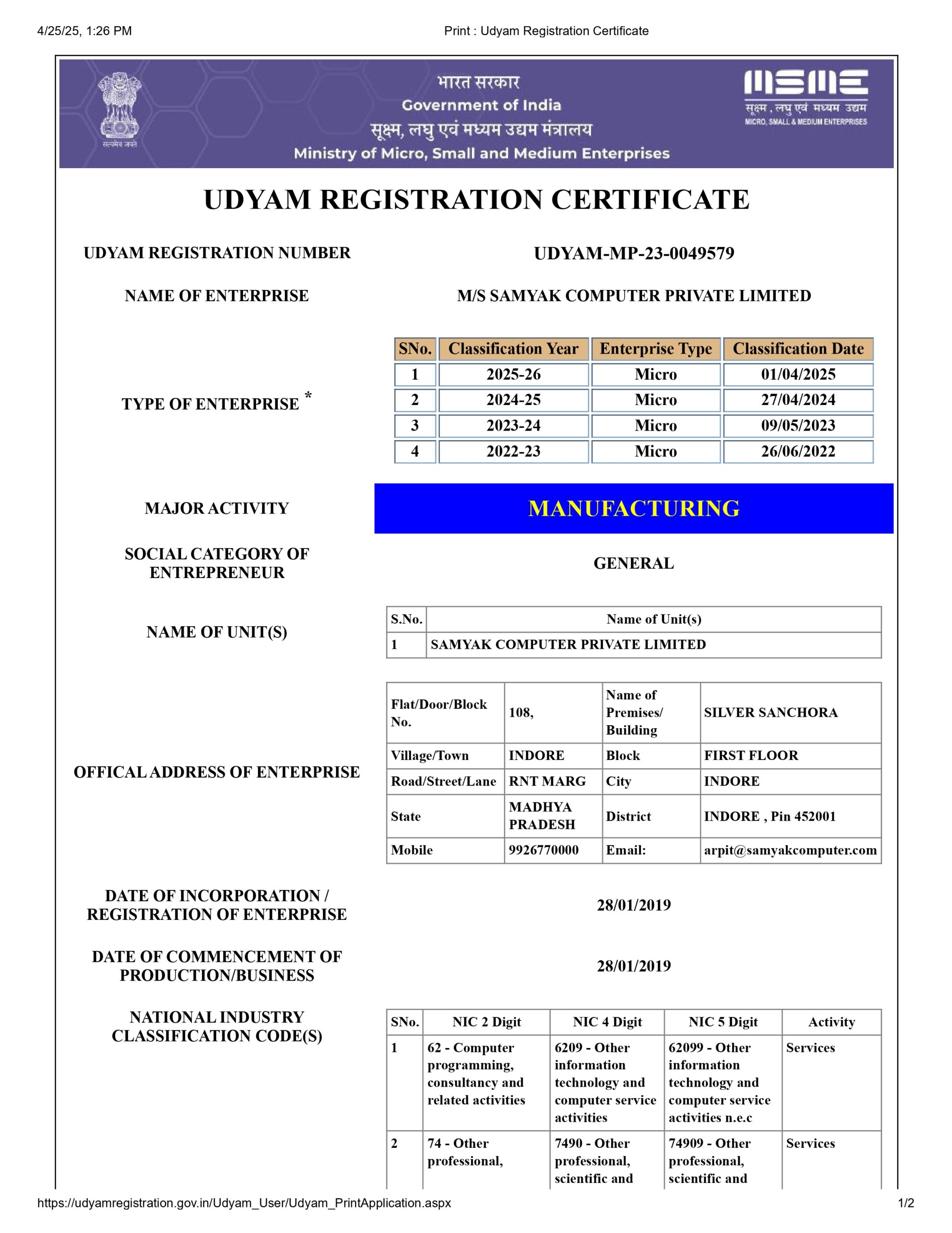 SCPL Updated MSME